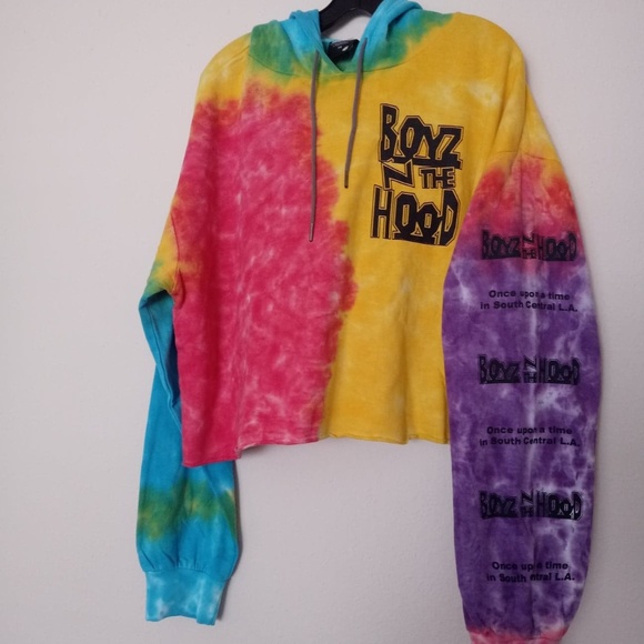 Tops - Boyz N The Hood Crop Tie Dye Hoodie Official Merch